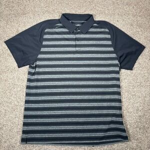Under Armour Men's Polo Shirt XL Heathered Stripe HeatGear Loose Fit Golf Casual